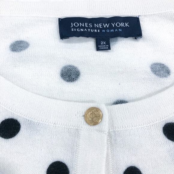 Jones New York Polka Dots and Paisley Cardigan - Picture 4 of 7